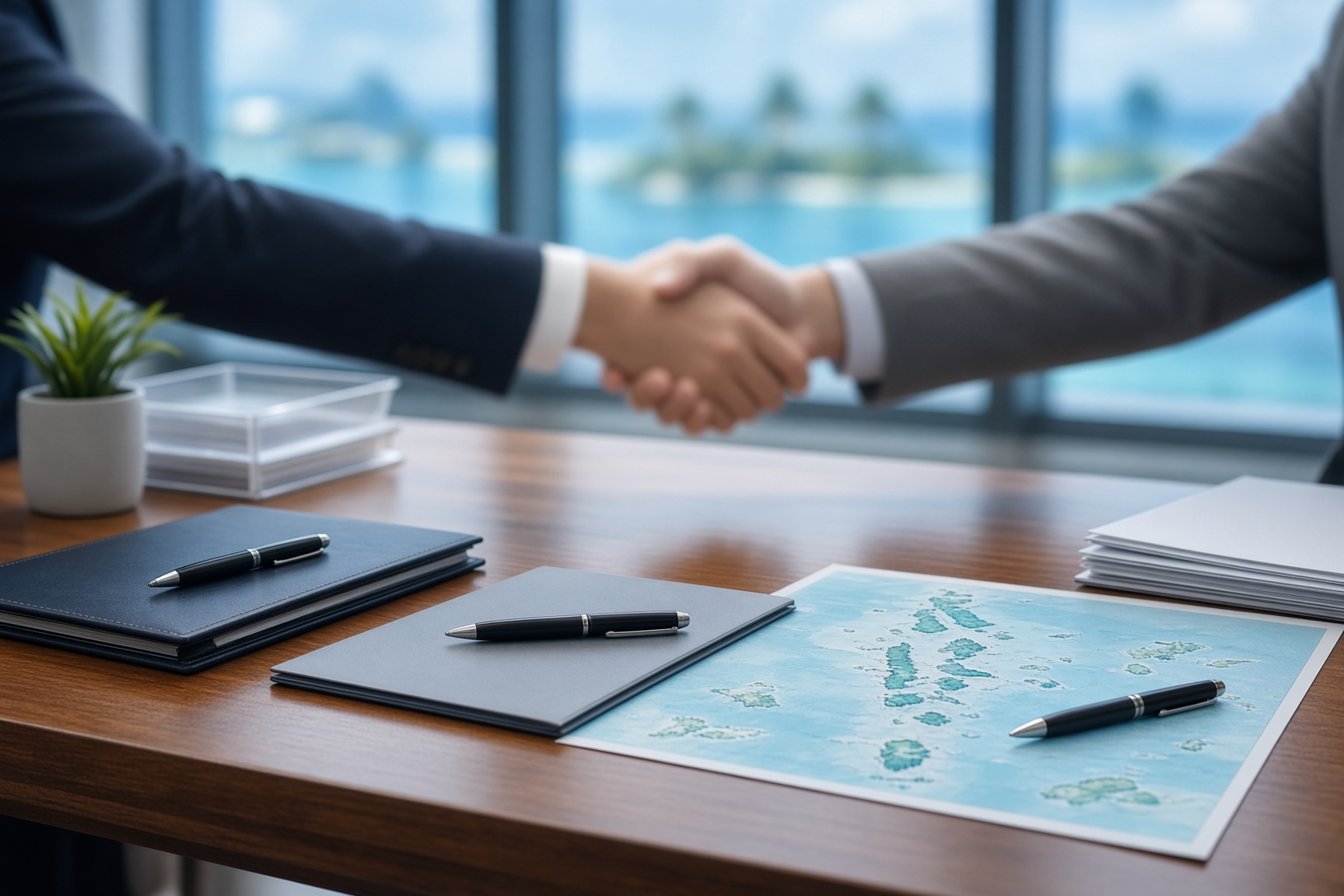 A deal desk with project folders